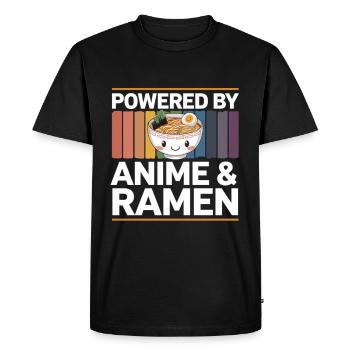 Propulsé par Anime & Ramen – Funny Otaku Design - T-shirt Premium bio Homme - noir - Devant - Nico (187cm)