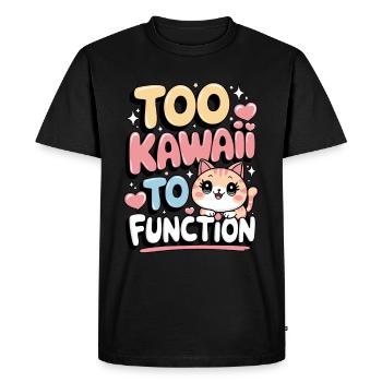 Trop kawaii pour fonctionner - Cute Cat Design - T-shirt Premium bio Homme - noir - Devant - Nico (187cm)