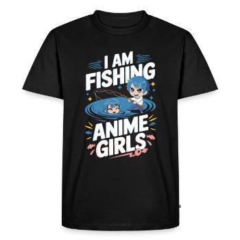 Je pêche les filles d’anime - T-shirt Premium bio Homme - noir - Devant - Nico (187cm)