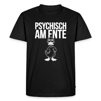 Psychisch am Ente – Un design amusant pour les fans d’humour - T-shirt Premium bio Homme - noir - Devant - Nico (187cm)