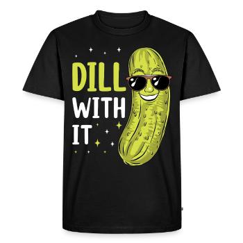 Cornichon à l’aneth Je suis l’un des cornichons - T-shirt Premium bio Homme - noir - Devant - Nico (187cm)