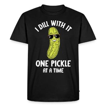 Cornichon à l’aneth Je suis l’un des cornichons - T-shirt Premium bio Homme - noir - Devant - Nico (187cm)