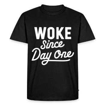 Réveillé - T-shirt Premium bio Homme - noir - Devant - Nico (187cm)