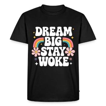 Réveillé - T-shirt Premium bio Homme - noir - Devant - Nico (187cm)