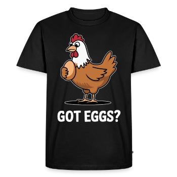Poulets Poulets - T-shirt Premium bio Homme - noir - Devant - Nico (187cm)