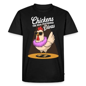 Poulets Poulets - T-shirt Premium bio Homme - noir - Devant - Nico (187cm)