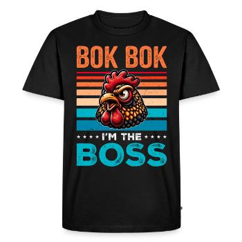Poulets Poulets - T-shirt Premium bio Homme - noir - Devant - Nico (187cm)