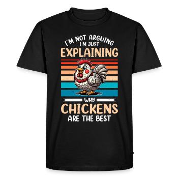 Poulets Poulets - T-shirt Premium bio Homme - noir - Devant - Nico (187cm)