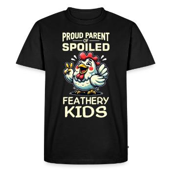 Poulets Poulets - T-shirt Premium bio Homme - noir - Devant - Nico (187cm)