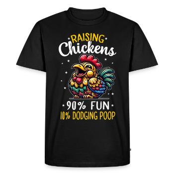 Poulets Poulets - T-shirt Premium bio Homme - noir - Devant - Nico (187cm)