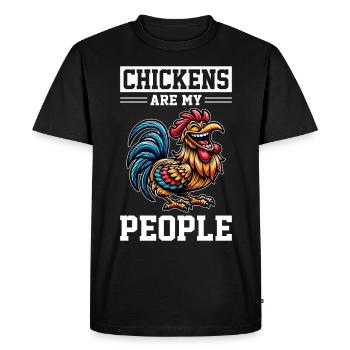 Poulets Poulets - T-shirt Premium bio Homme - noir - Devant - Nico (187cm)