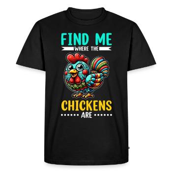 Poulets Poulets - T-shirt Premium bio Homme - noir - Devant - Nico (187cm)