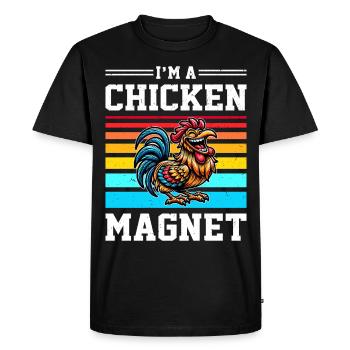 Poulets Poulets - T-shirt Premium bio Homme - noir - Devant - Nico (187cm)