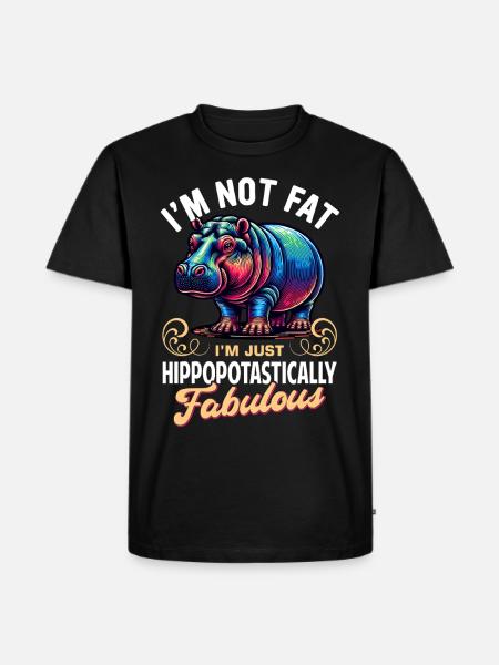 Nilpferd - Männer Premium Bio T-Shirt - Schwarz