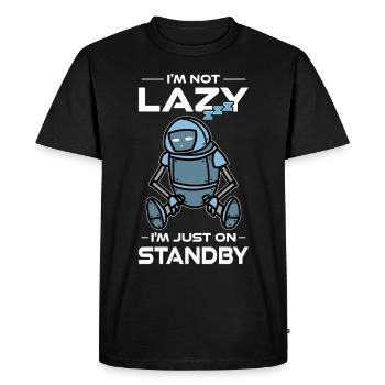 Ai Robotics Geek Tech Humor Robot - Men's Premium Organic T-Shirt - black - Front - Nico (187cm)