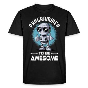 Ai Robotics Geek Tech Humor Robot - Men's Premium Organic T-Shirt - black - Front - Nico (187cm)