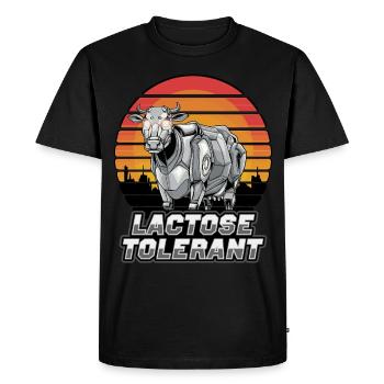 Vache laitière tolérante au lactose - T-shirt Premium bio Homme - noir - Devant - Nico (187cm)