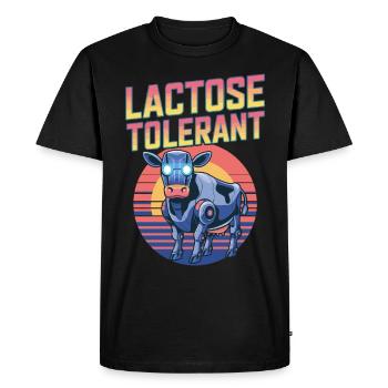 Vache laitière tolérante au lactose - T-shirt Premium bio Homme - noir - Devant - Nico (187cm)