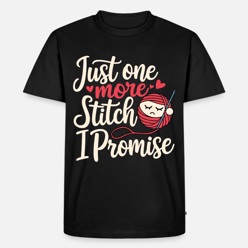 Häkeln - Männer Premium Bio T-Shirt - Schwarz