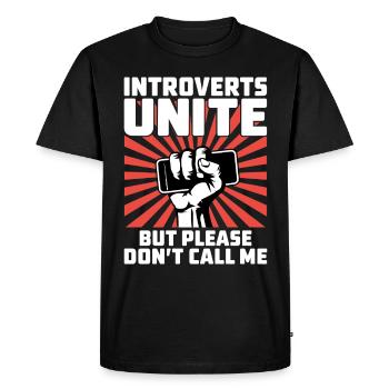 Introverts unite - Men's Premium Organic T-Shirt - black - Front - Nico (187cm)