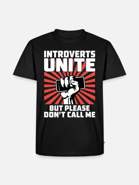 Introverts unite - Men's Premium Organic T-Shirt - black