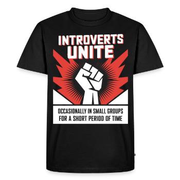 Introverts unite - Men's Premium Organic T-Shirt - black - Front - Nico (187cm)