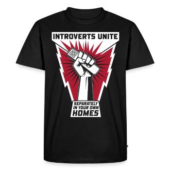 Introverts unite - Men's Premium Organic T-Shirt - black - Front - Nico (187cm)