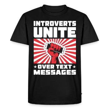 Introverts unite - Men's Premium Organic T-Shirt - black - Front - Nico (187cm)