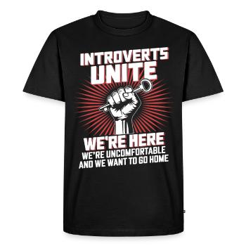 Introverts unite - Men's Premium Organic T-Shirt - black - Front - Nico (187cm)
