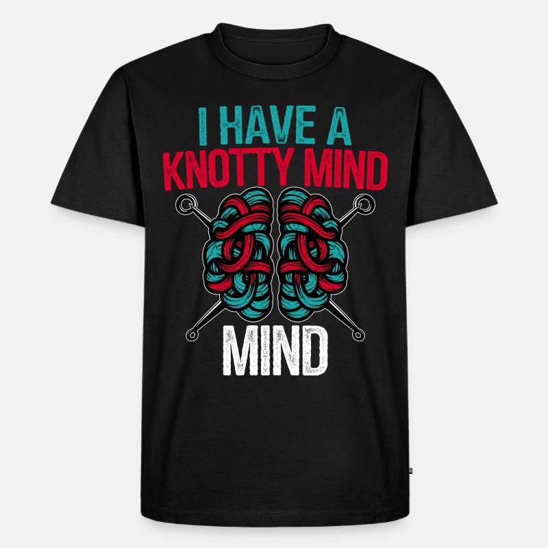 Häkeln - Männer Premium Bio T-Shirt - Schwarz
