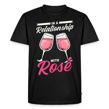 Wine Rosé - Men's Premium Organic T-Shirt - black - Front - Nico (187cm)