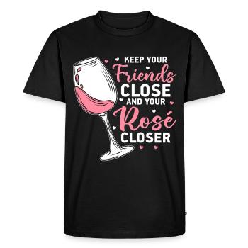 Wine Rosé - Men's Premium Organic T-Shirt - black - Front - Nico (187cm)