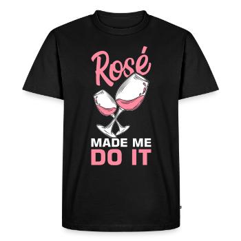 Wine Rosé - Men's Premium Organic T-Shirt - black - Front - Nico (187cm)