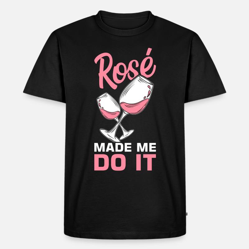 Wein Rosé - Männer Premium Bio T-Shirt - Schwarz