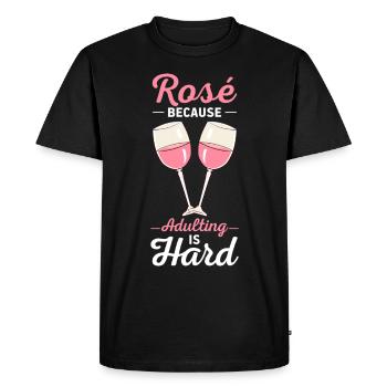 Wine Rosé - Men's Premium Organic T-Shirt - black - Front - Nico (187cm)