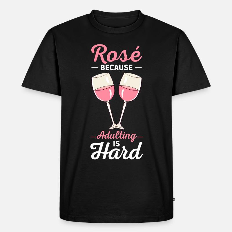 Wein Rosé - Männer Premium Bio T-Shirt - Schwarz