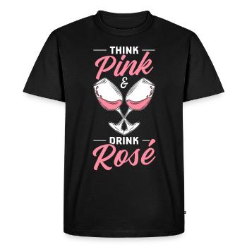 Wine Rosé - Men's Premium Organic T-Shirt - black - Front - Nico (187cm)