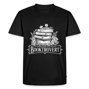 Booktrovert Book Reading - Men's Premium Organic T-Shirt - black - Front - Nico (187cm)
