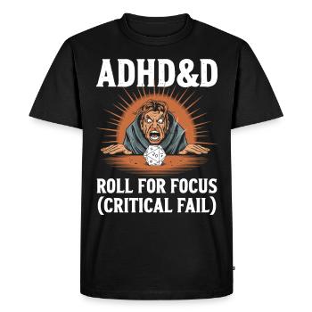 Adhd RPG - Men's Premium Organic T-Shirt - black - Front - Nico (187cm)