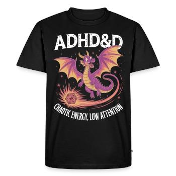 Adhd RPG - Men's Premium Organic T-Shirt - black - Front - Nico (187cm)