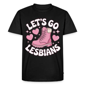 Let's Go Lesbians Lesbian - Men's Premium Organic T-Shirt - black - Front - Nico (187cm)