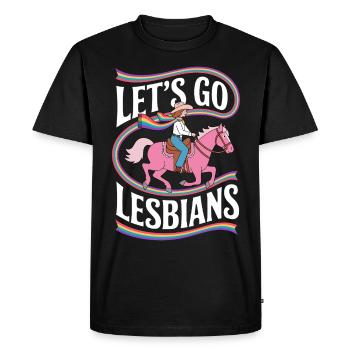 Let's Go Lesbians Lesbian - Men's Premium Organic T-Shirt - black - Front - Nico (187cm)
