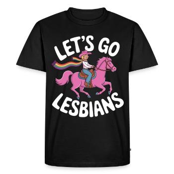 Let's Go Lesbians Lesbian - Men's Premium Organic T-Shirt - black - Front - Nico (187cm)