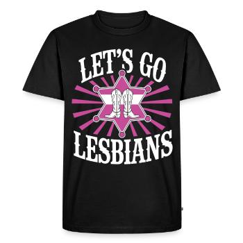 Let's Go Lesbians Lesbian - Men's Premium Organic T-Shirt - black - Front - Nico (187cm)