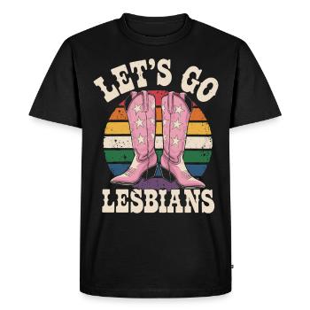 Let's Go Lesbians Lesbian - Men's Premium Organic T-Shirt - black - Front - Nico (187cm)