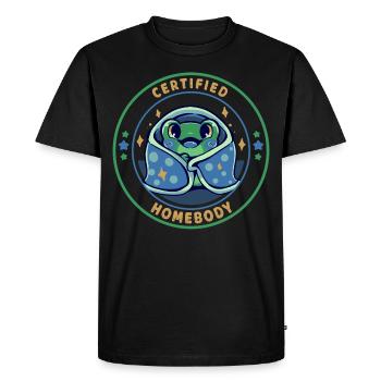 Casanier certifié - T-shirt Premium bio Homme - noir - Devant - Nico (187cm)