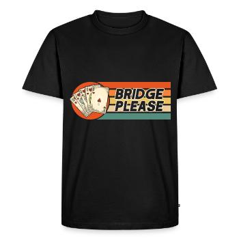 Bridge bitte - Männer Premium Bio T-Shirt - Schwarz - Vorne - Nico (187cm)