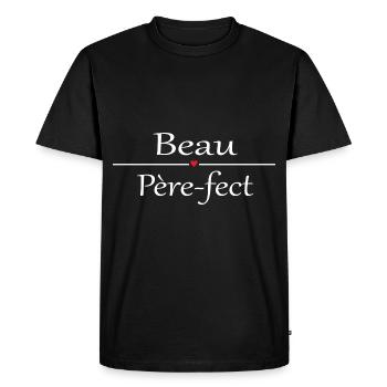 Beau Père-fect - T-shirt Premium bio Homme - noir - Devant - Nico (187cm)