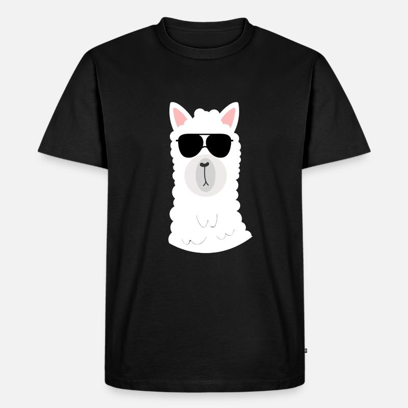 LAMA - LLAMA - Männer Premium Bio T-Shirt - Schwarz