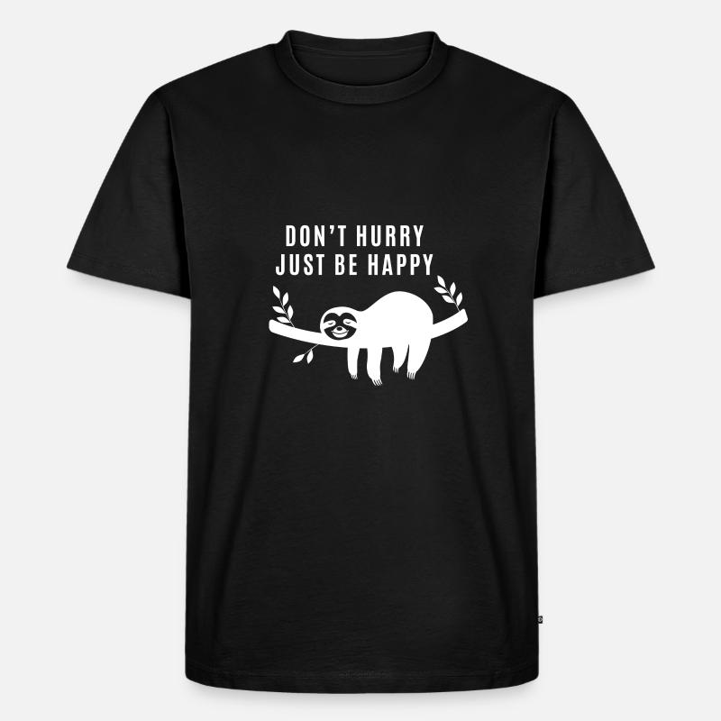 Faultier - Sloth - Männer Premium Bio T-Shirt - Schwarz